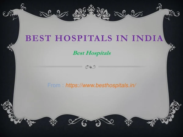 Best Hospitals in India