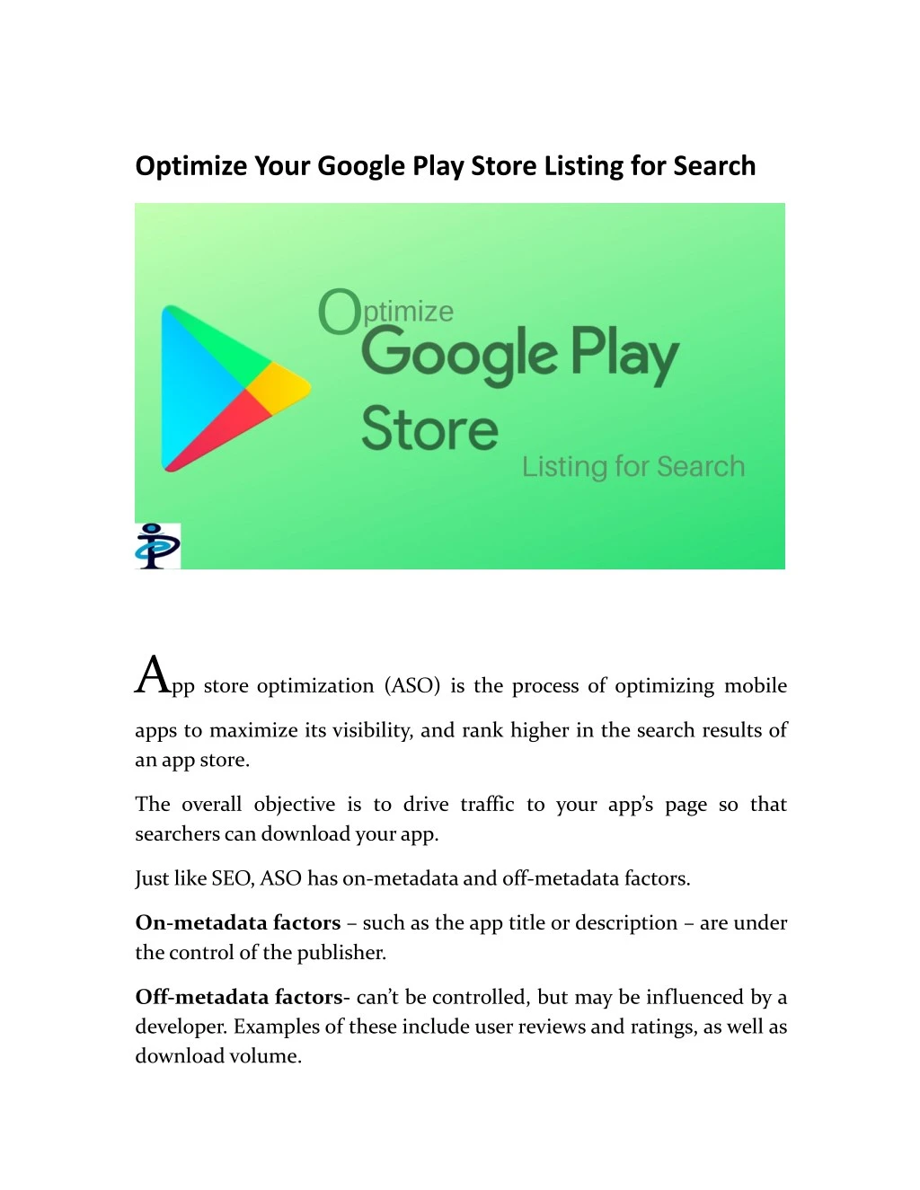 optimize your google play store listing for search