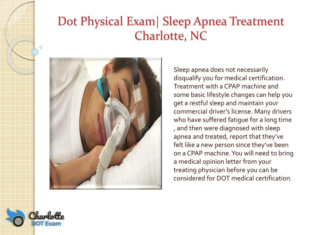 dot physical exam sleep apnea treatment charlotte nc