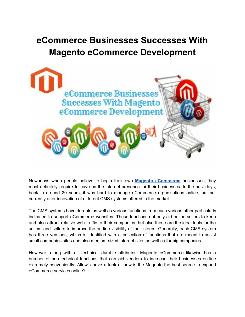 ecommerce businesses successes with magento