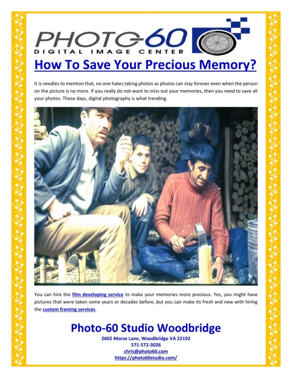How To Save Your Precious Memory?
