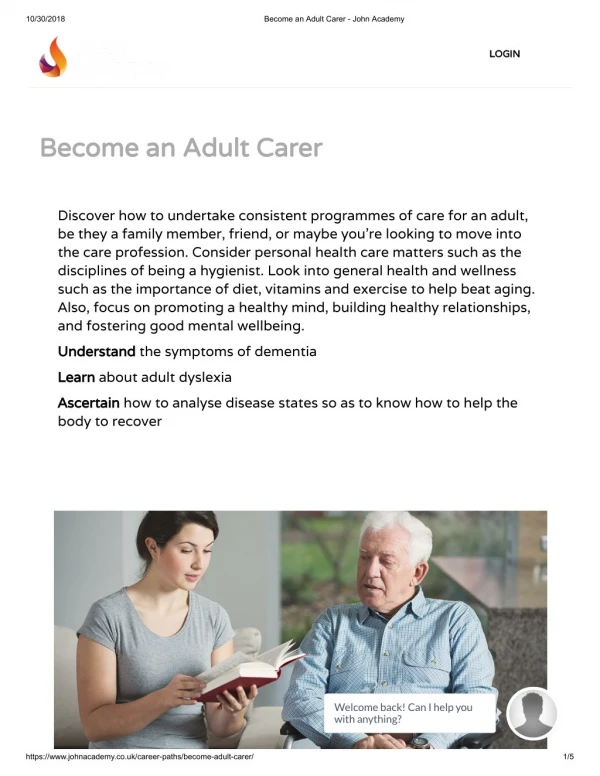 Health and Social Care for Adults - John Academy