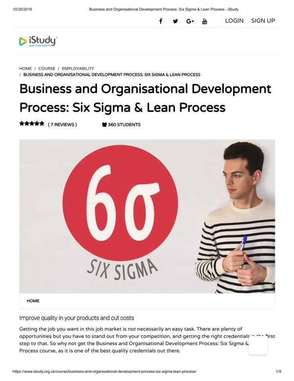 Six Sigma & Lean Process - istudy