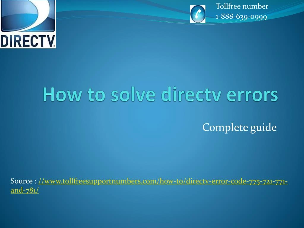 how to solve directv errors
