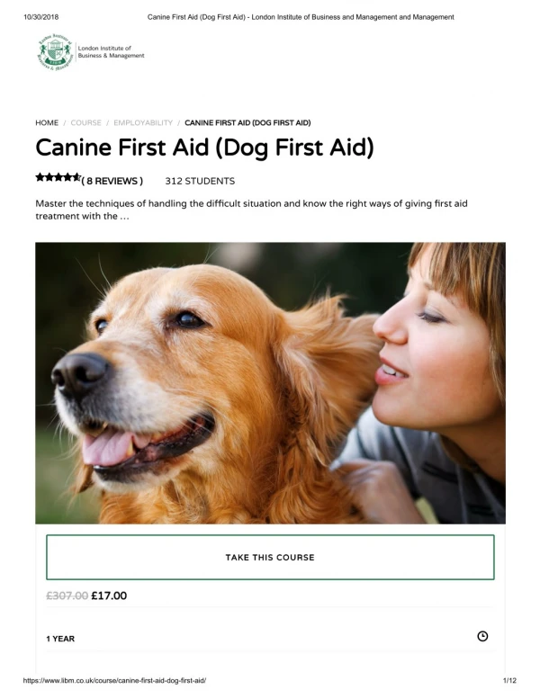 Canine First Aid (Dog First Aid) - LIBM