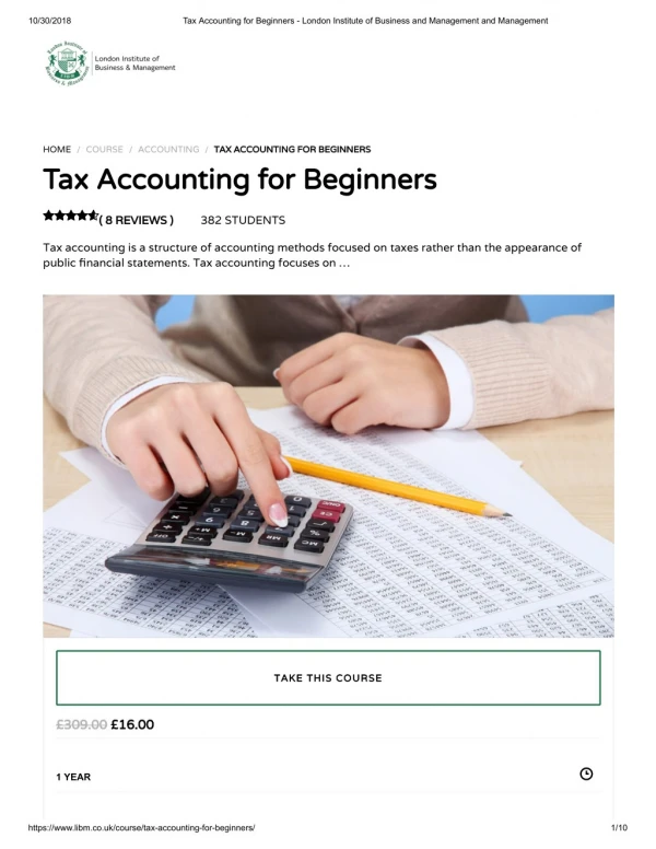 Tax Accounting for Beginners - LIBM