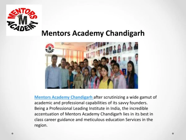 Best Coaching institute in Chandigarh Mentors Academy