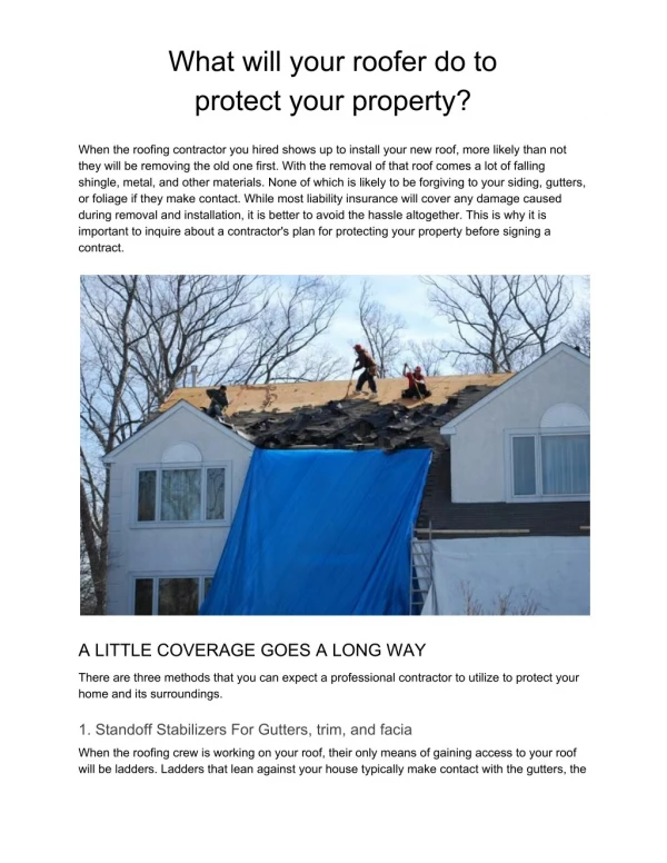 What will they do to protect your property?