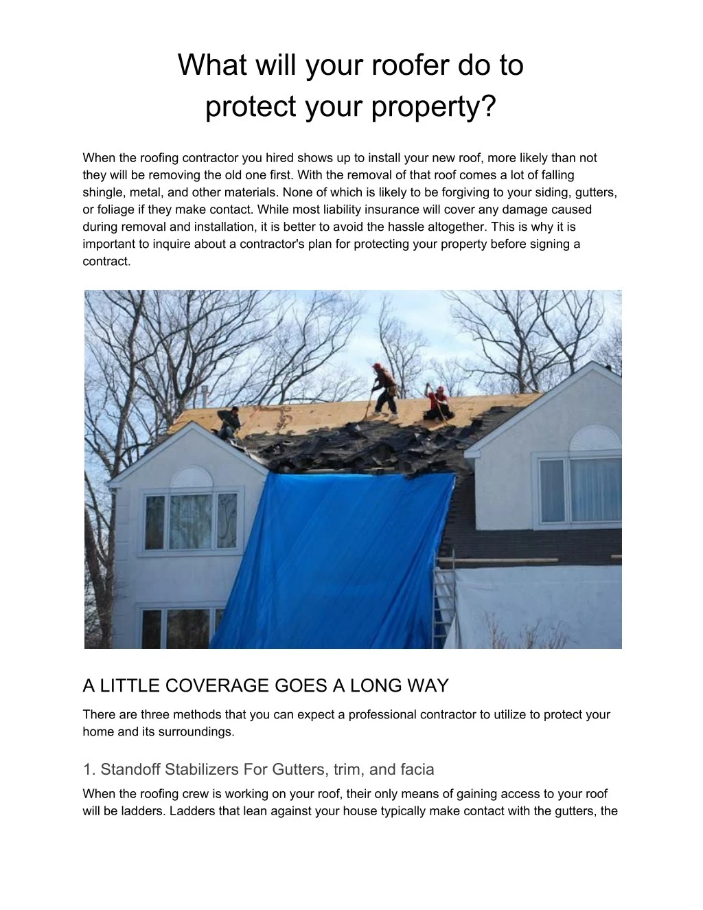 what will your roofer do to protect your property