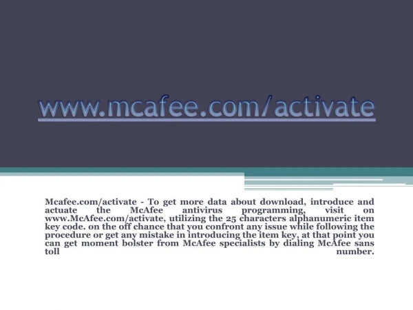 www mcafee com activate