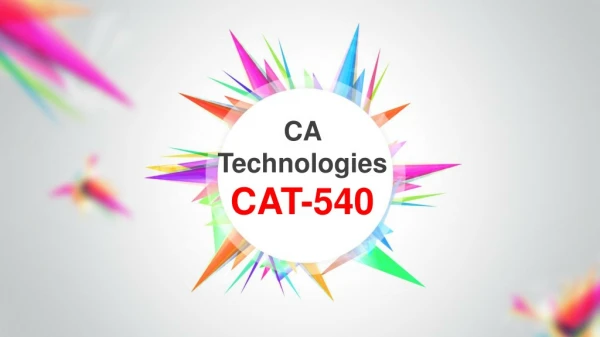 CAT-540 Questions PDF Dumps