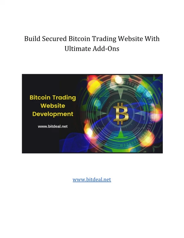 Build your bitcoin trading website with ultimate add-ons