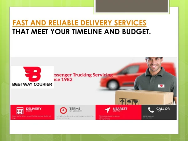 Miami Courier Delivery Service, Miami Express Courier: Best Way Courier