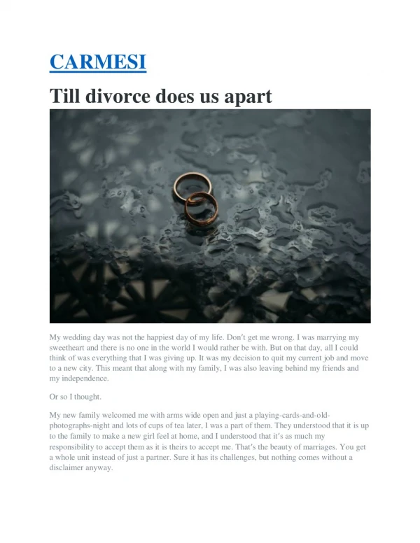 Carmesi-Till Divorce Does Us Apart