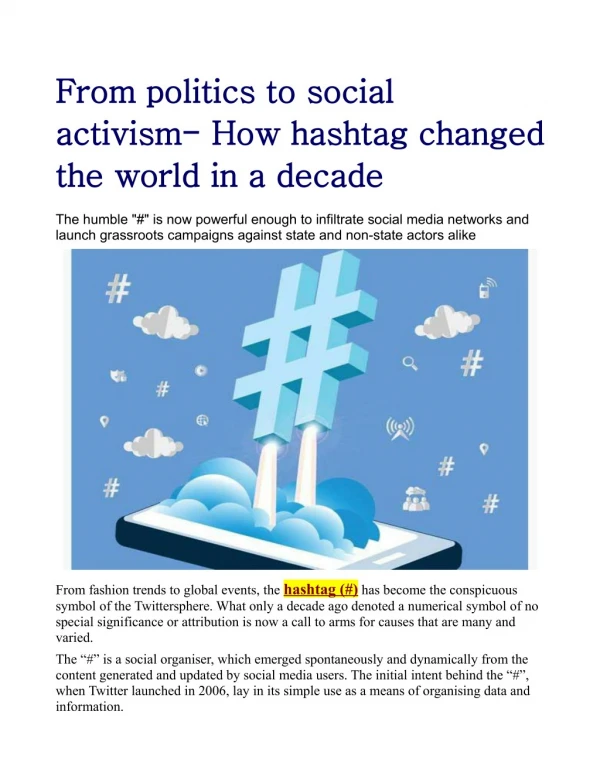 From politics to social activism: How hashtag changed the world in a decade