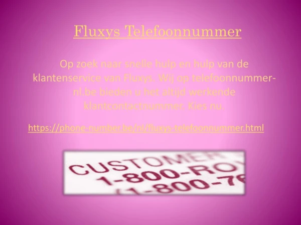 Fluxys Telefoonnummer