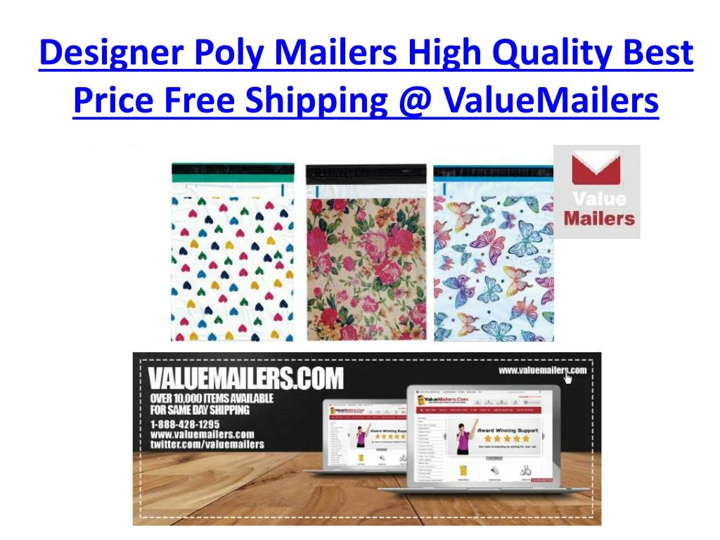 designer poly mailers high quality best price free shipping @ valuemailers