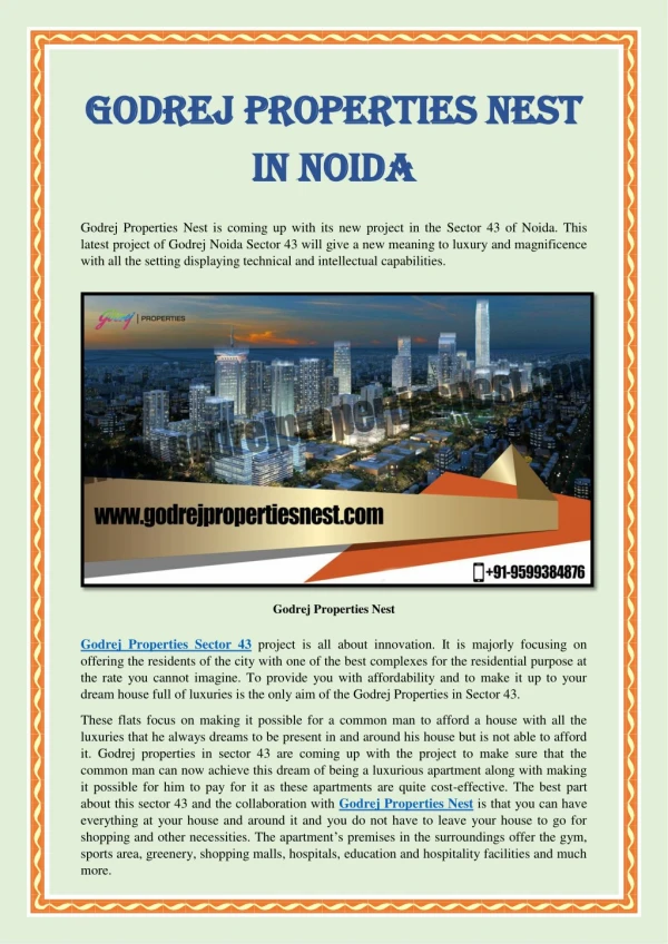 Godrej Properties Nest In Noida
