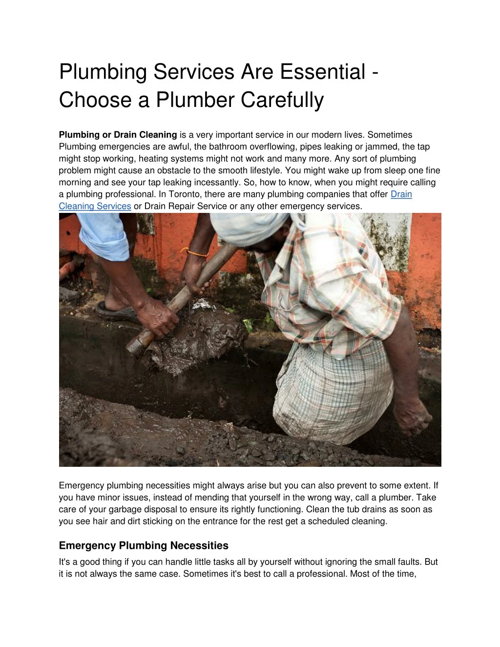 plumbing services are essential choose a plumber
