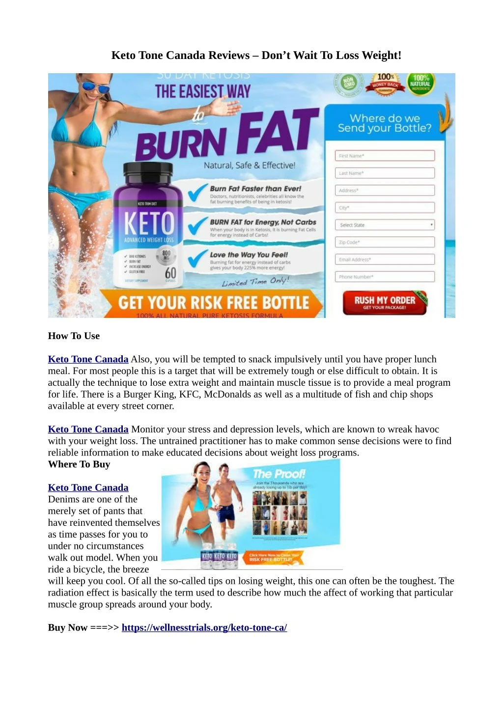 keto tone canada reviews don t wait to loss weight