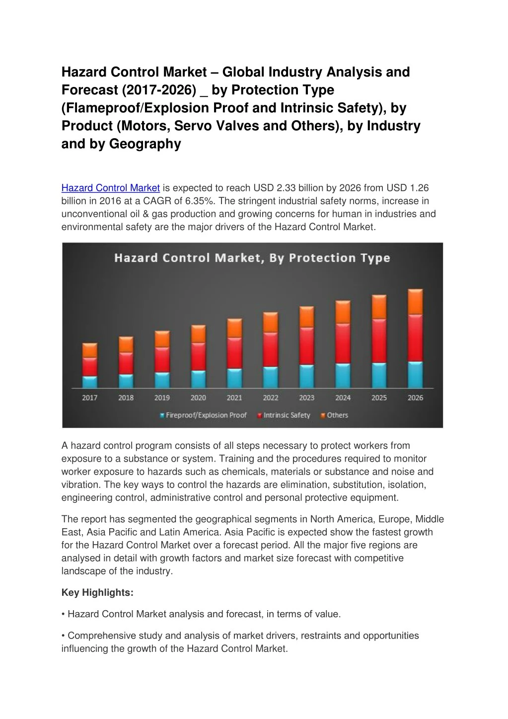 hazard control market global industry analysis