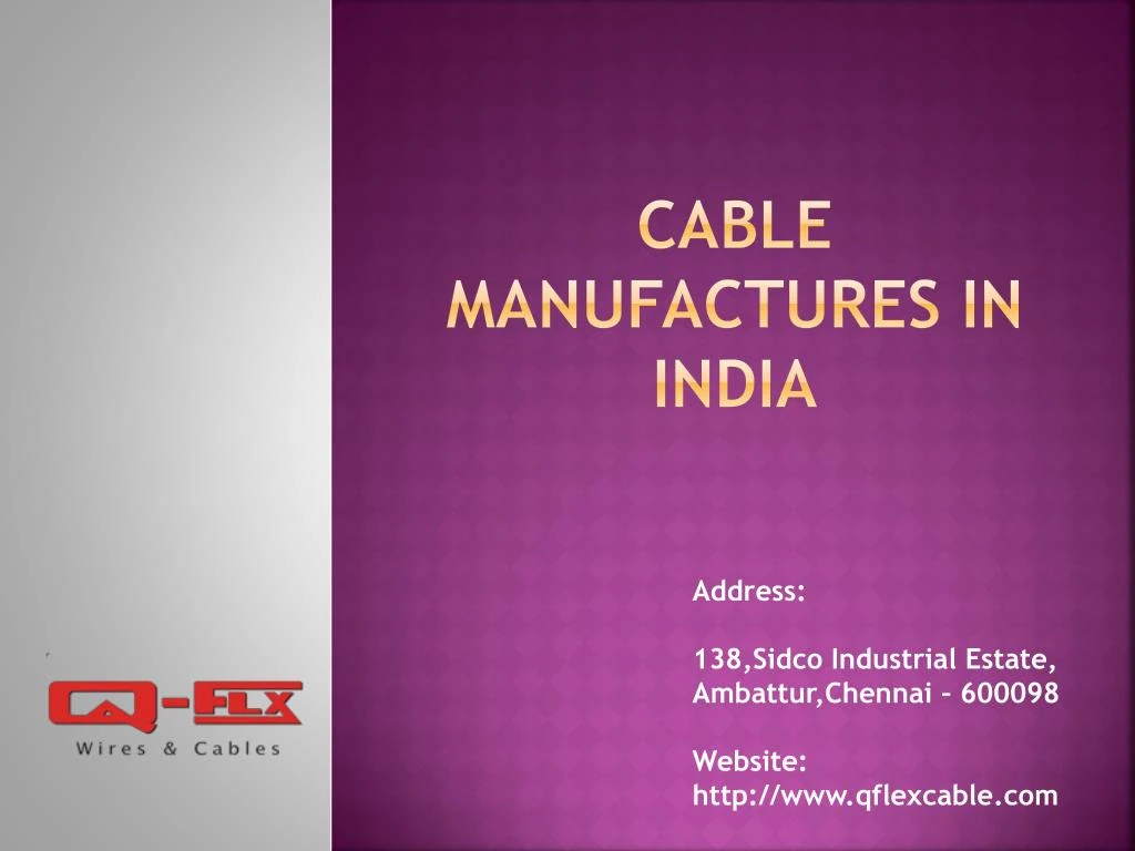 cable manufactures in india