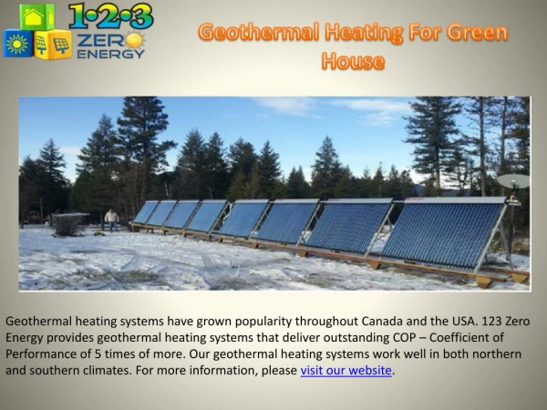 Best Geothermal Heating For Green House