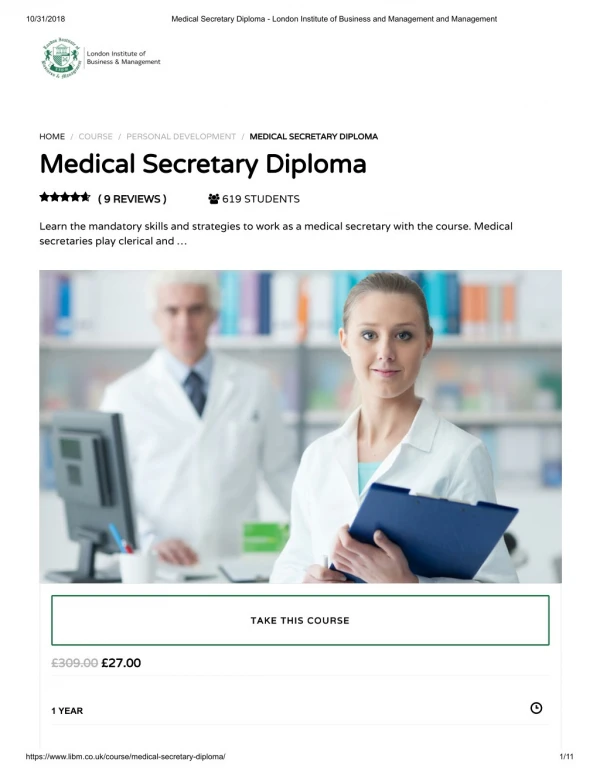 Medical Secretary Diploma - LIBM