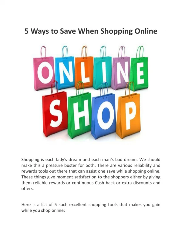 Ways to Save When Shopping Online