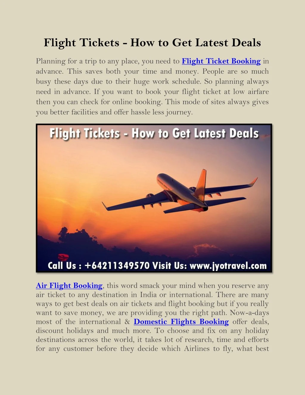 flight tickets how to get latest deals