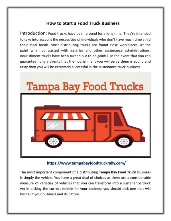 How to Start a Food Truck Business | Tampa Bay Food Truck