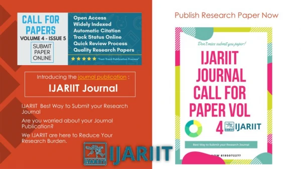 Best way to submit your research Journal - IJARIIT