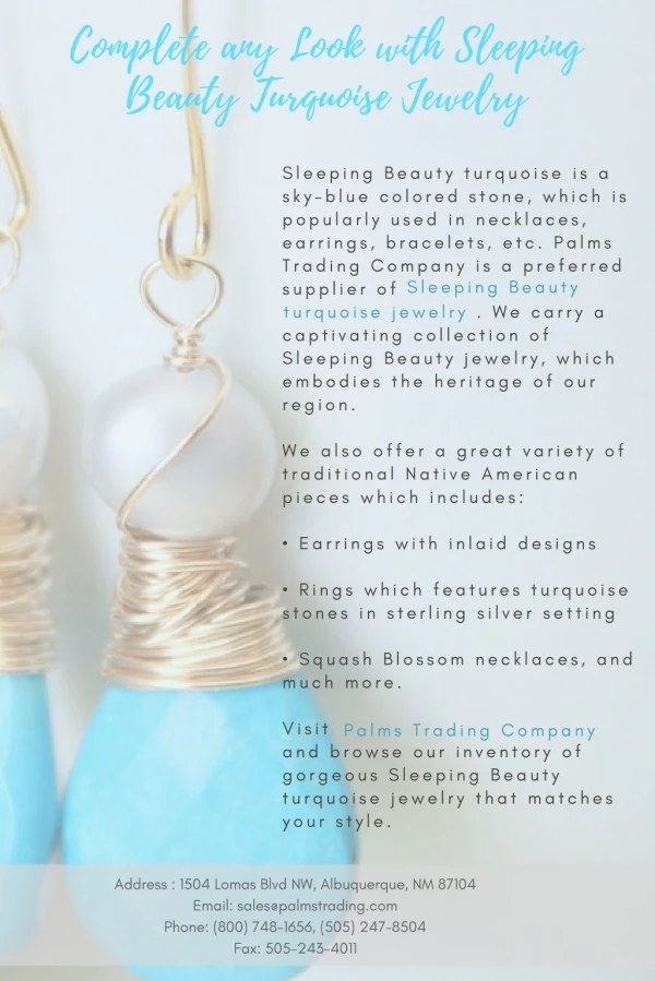 Complete any Look with Sleeping Beauty Turquoise Jewelry