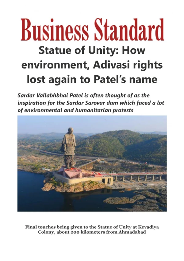 Statue of Unity: How environment, Adivasi rights lost again to Patel's name