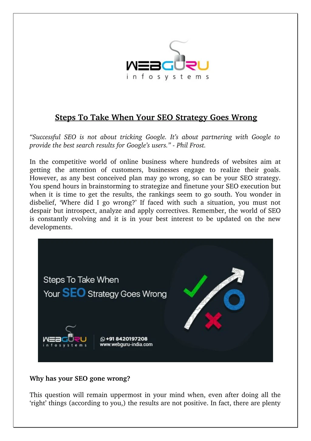 steps to take when your seo strategy goes wrong