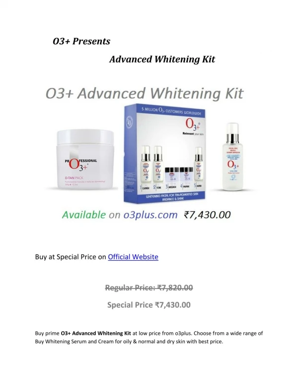 O3plus Advanced Whitening Kit