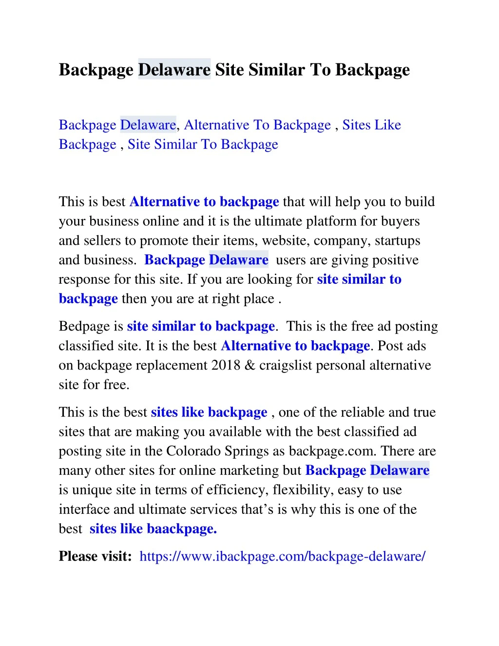 backpage delaware site similar to backpage