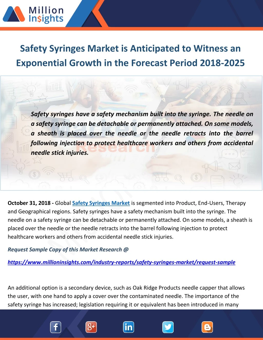 safety syringes market is anticipated to witness