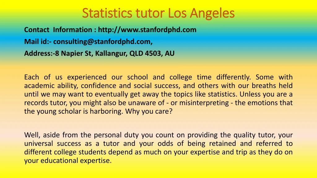 statistics tutor los angeles