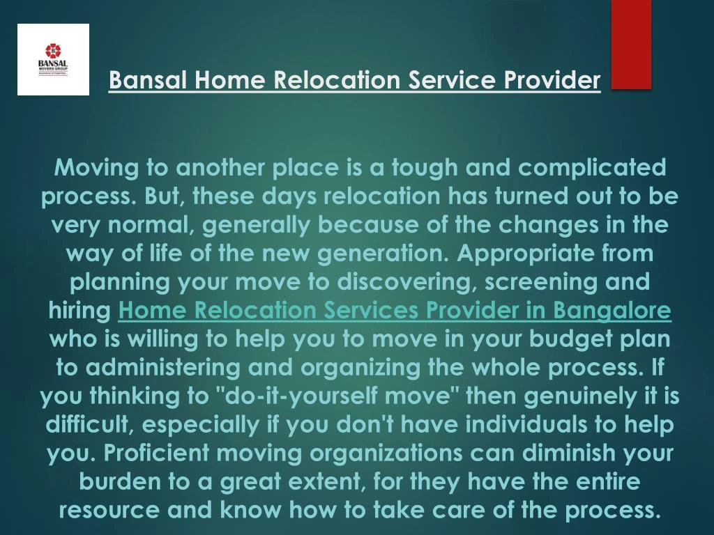 bansal home relocation service provider