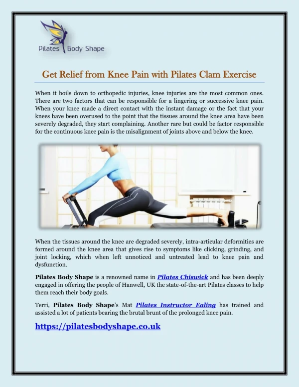 Get Relief from Knee Pain with Pilates Clam Exercise