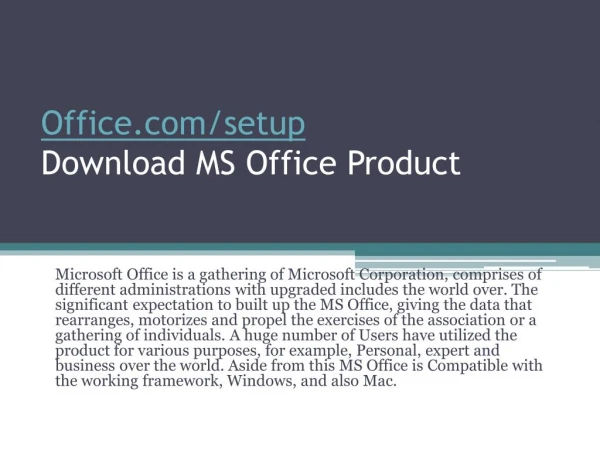 office com setup download ms office product