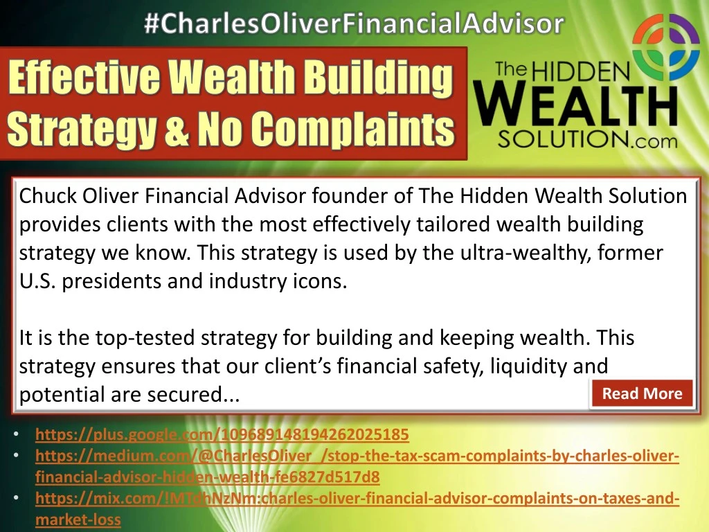 chuck oliver financial advisor founder