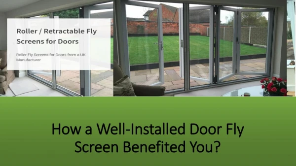 How a Well-Installed Door Fly Screen Benefited You?