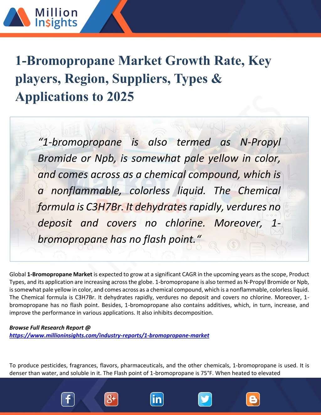 1 bromopropane market growth rate key players