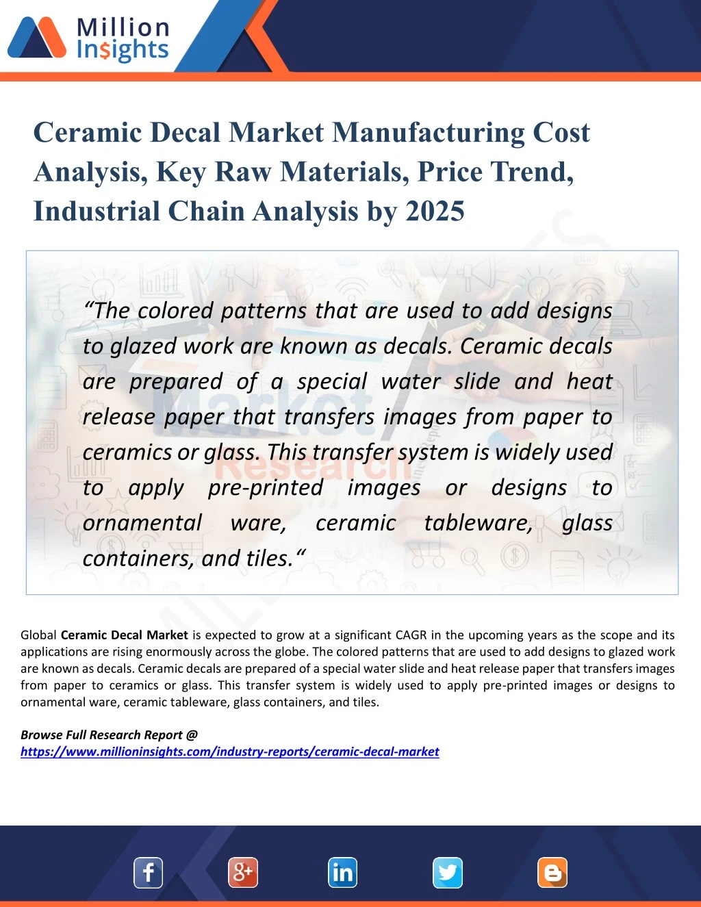 ceramic decal market manufacturing cost analysis