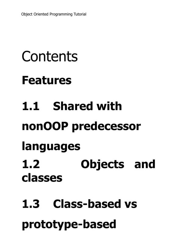 object oriented programming