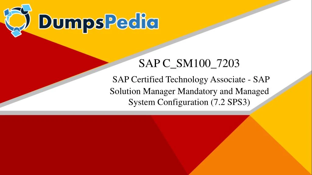 sap c sm100 7203 sap certified technology