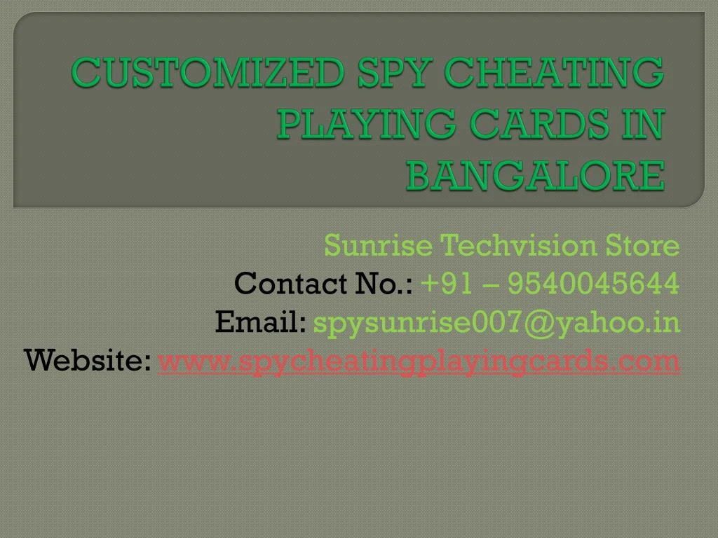 customized spy cheating playing cards in bangalore