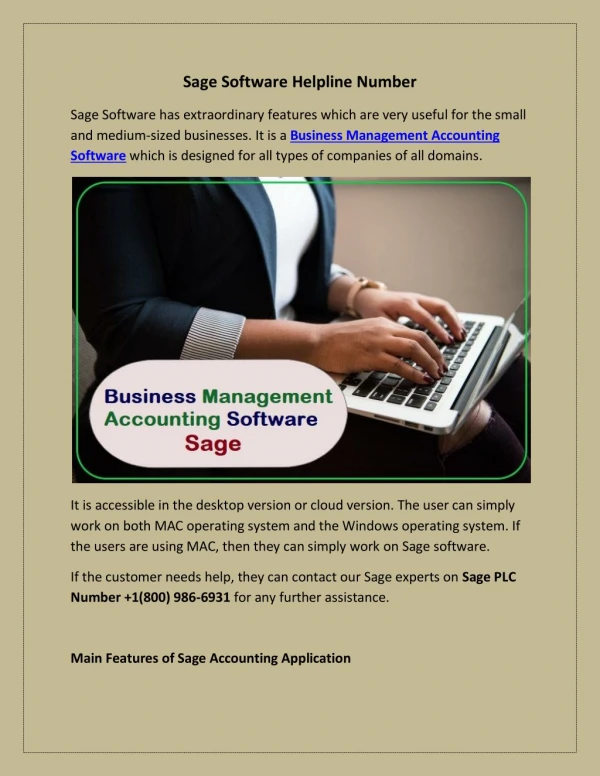 Sage Software Helpline Number